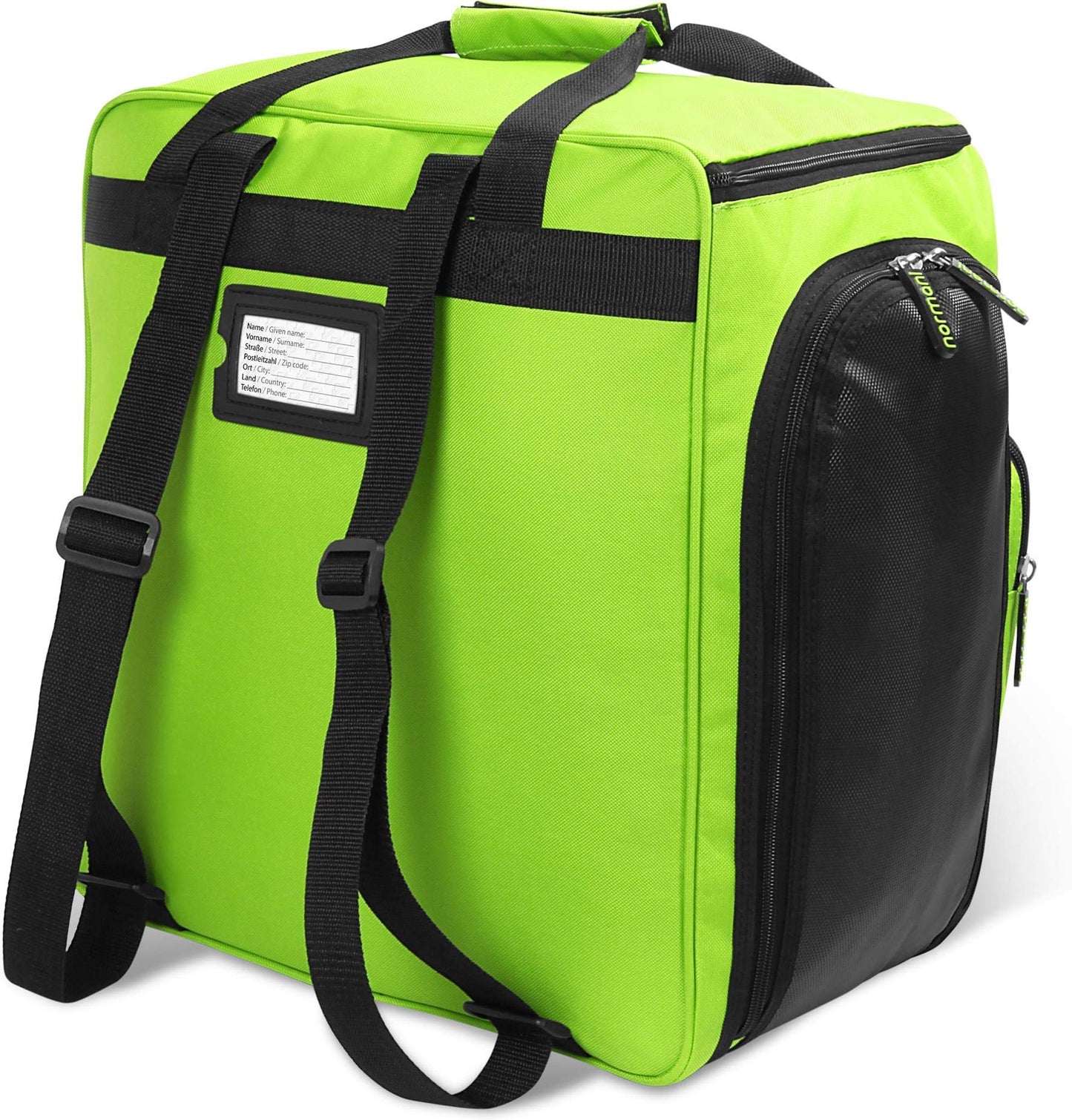 Normani ski boot bag with separate helmet compartment and backpack function Alpine DEPO color Lime