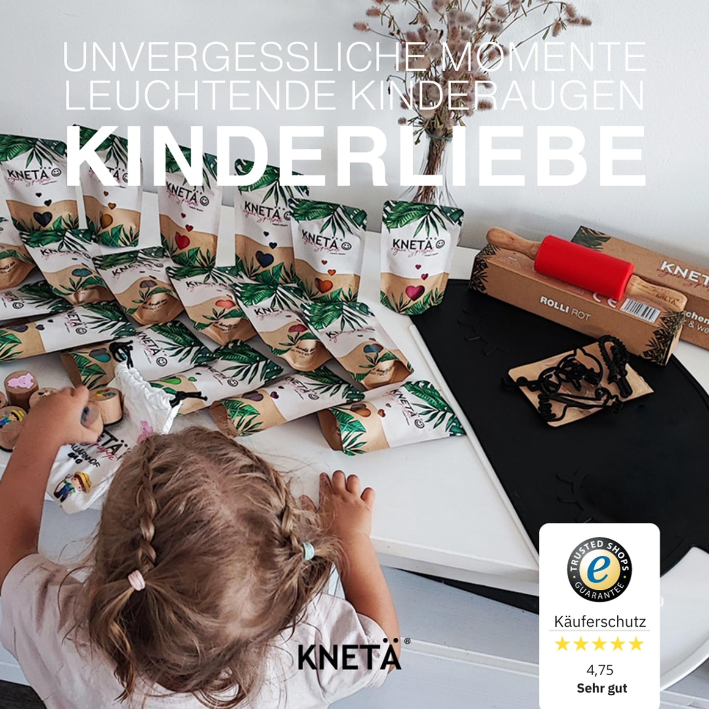 KNETÄ Vegan Modelling Clay (8X 50g Bag Sets) I Clay for Kids from 1 year I Non-toxic I Clay for Toddlers I Clay Set.