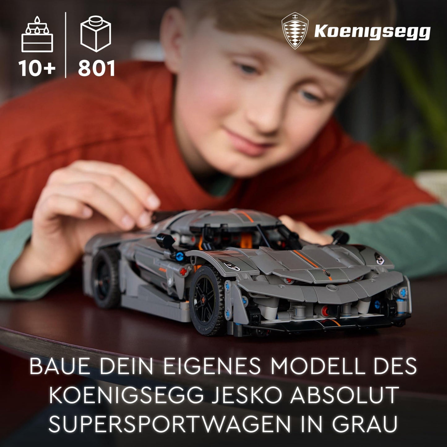 LEGO Technic Koenigsegg Jesko Absolut supercar in gray, building toy for boys and girls, toy car for kids, gift for car fans, decoration for kids' room 42173