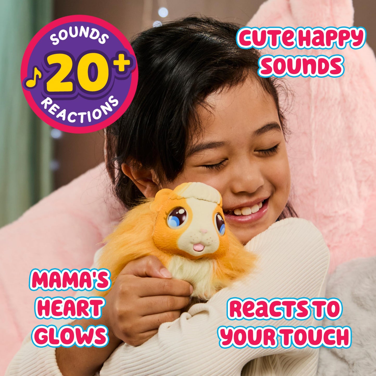 Little Live Pets - Mama Surprise | Interactive mom guinea pig with stable and 3 surprise babies. Over 20 sounds and reactions, repeatable play patterns, 5 years / 60 months.