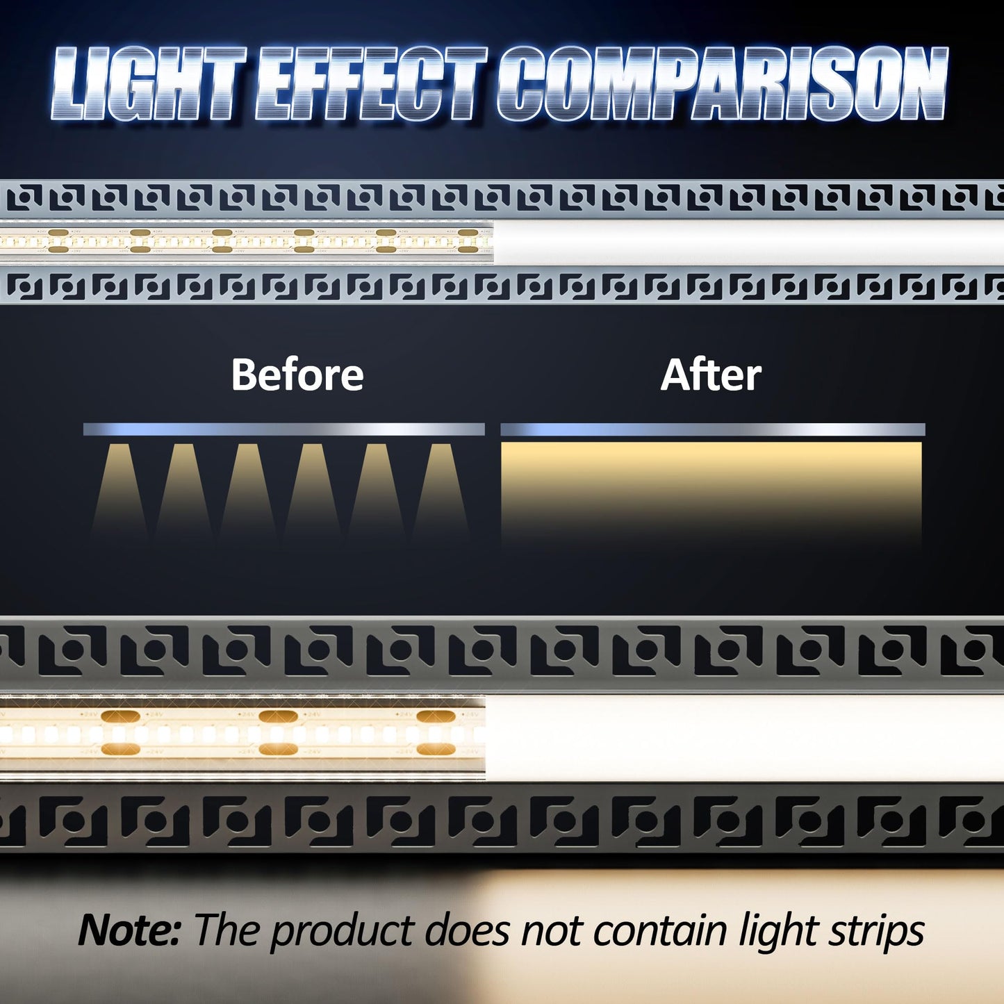 10x LED drywall profile 2M for 20mm LED strips - Aluminum flush-mounted profile for drywall, compatible with Philips Hue & Groove, ceiling wall indirect lighting (LED Drywall Profile -2M, 10)