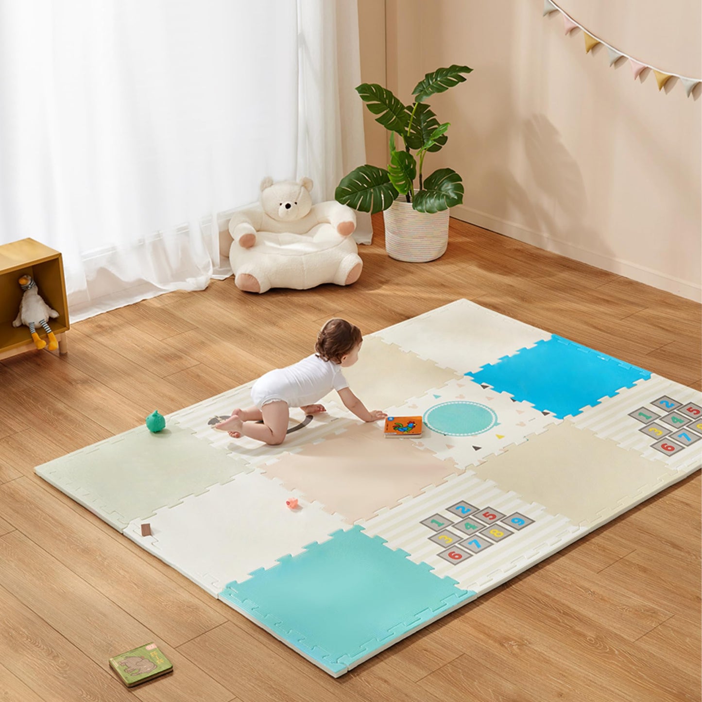On PVC flooring Vinyl self-adhesive 36 pieces 5.02m², wood grain floor tiles with wood look, vinyl adhesive tiles waterproof non-slip for kitchen, living room, balcony (Brown oak)