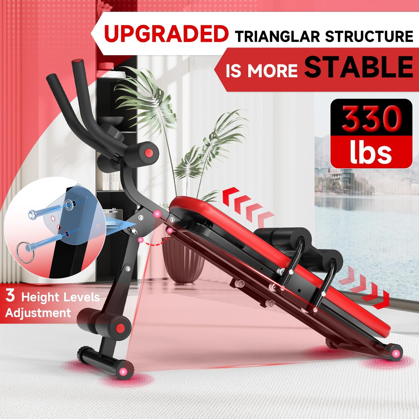 Abdominal Trainer Ab Machine for Home Multifunctional Fitness Equipment for Full Body Workout with LCD Monitor Abdominal Muscle Trainer up to 150kg