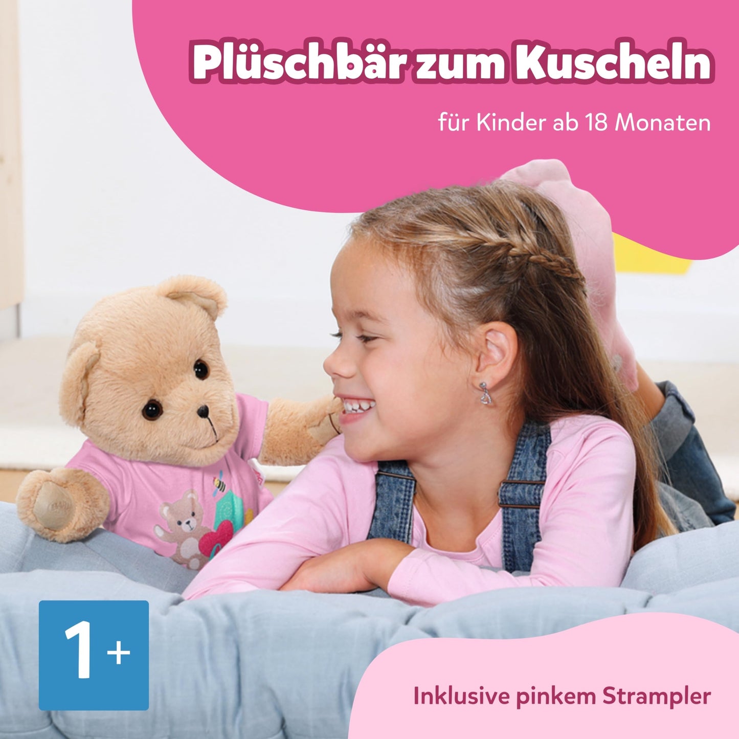 BABY born® plush toy BEAR in pink (30cm)