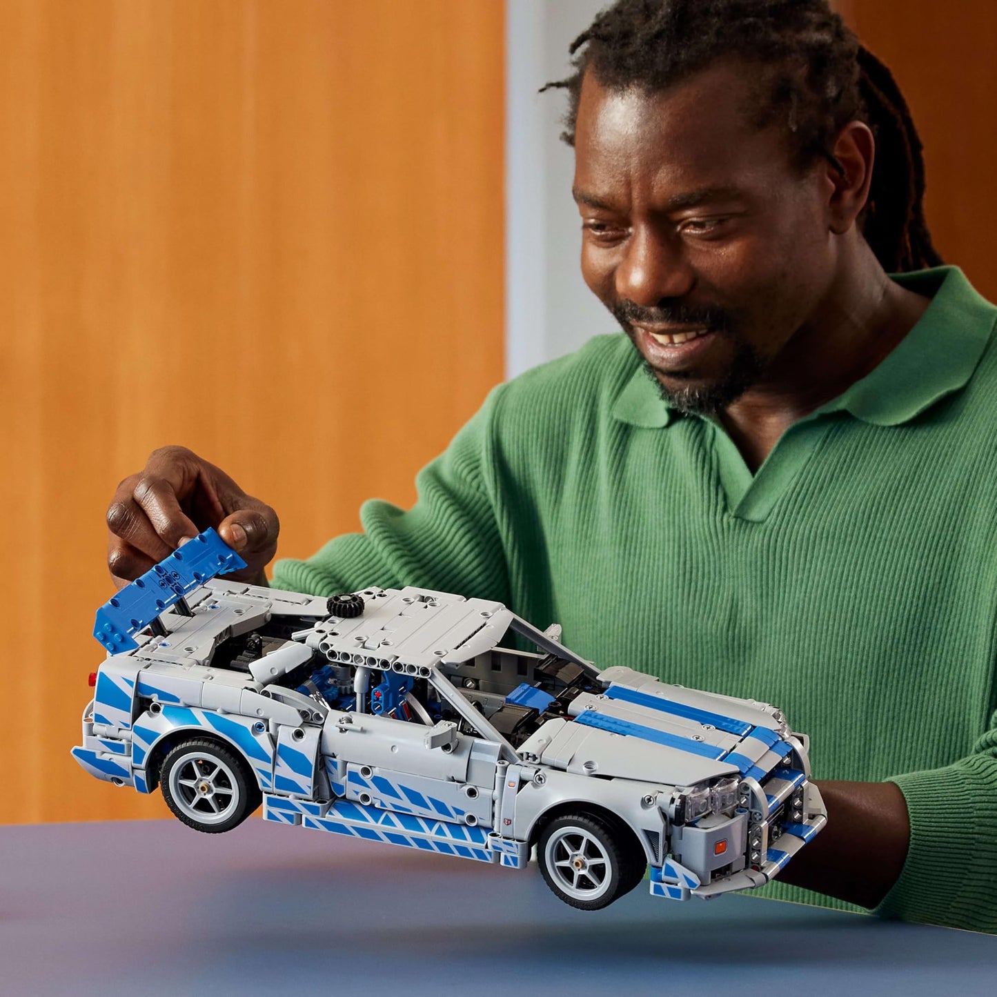 LEGO Technic 2 Fast 2 Furious Nissan Skyline GT-R R34 model building set for adults - featuring drift function, steering, suspension, and 6-cylinder engine - collector's gift for fans - 42210