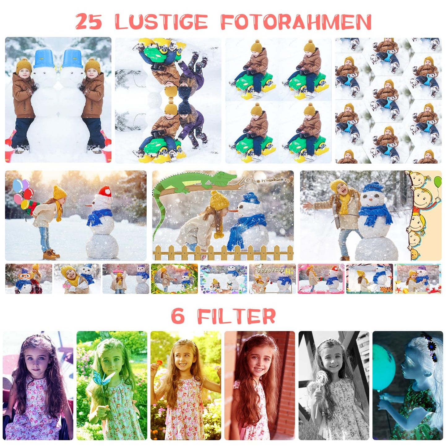 Children's camera for 3 4 5 6 7 8 9 10 11 12 year old girls/boys, kids camera with 180° flip lens & 2.4in IPS screen, birthday party gift toy for girls/boys, 32GB, X101