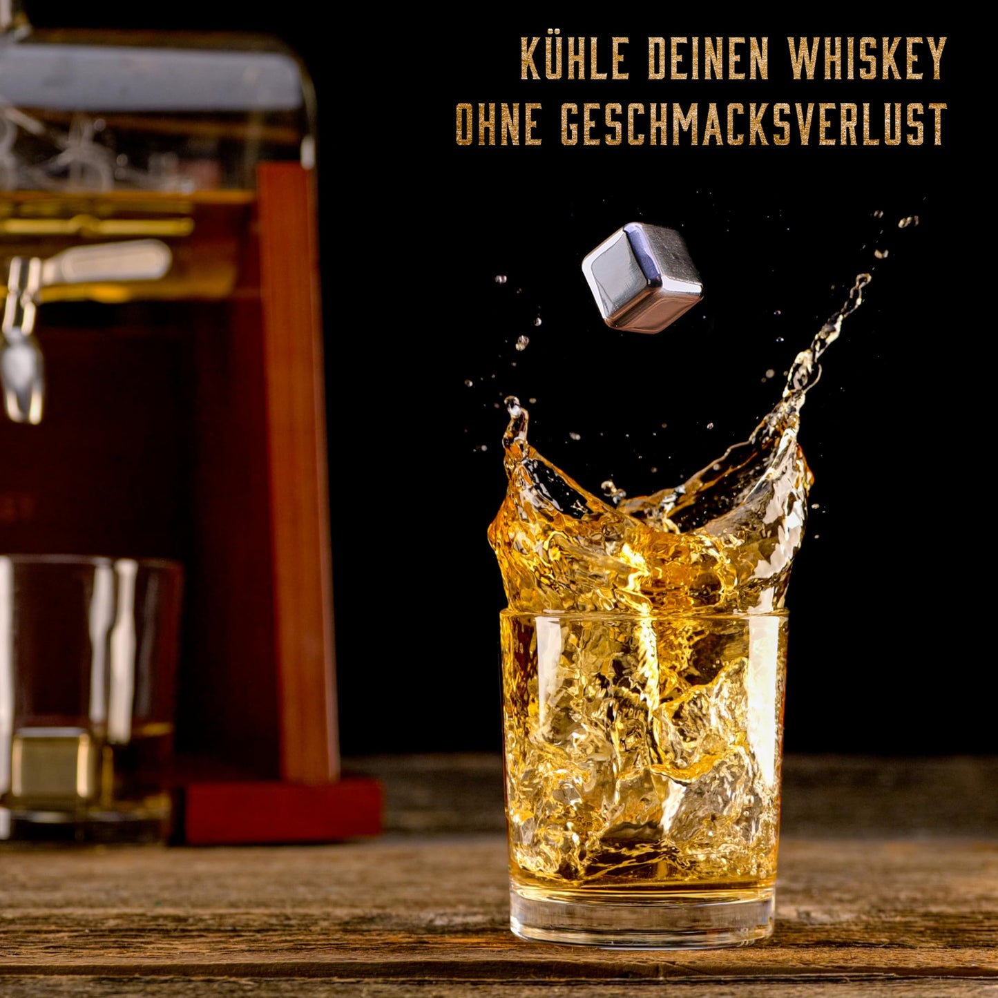 WHISISKEY Decanter Set - Whiskey Gift Set - Gifts for Men - Men's Gift - Birthday Gift for Man - Ship Decanter 1100ML, Gift Box, 2 Whisky Glasses, 4 Whisky Stones