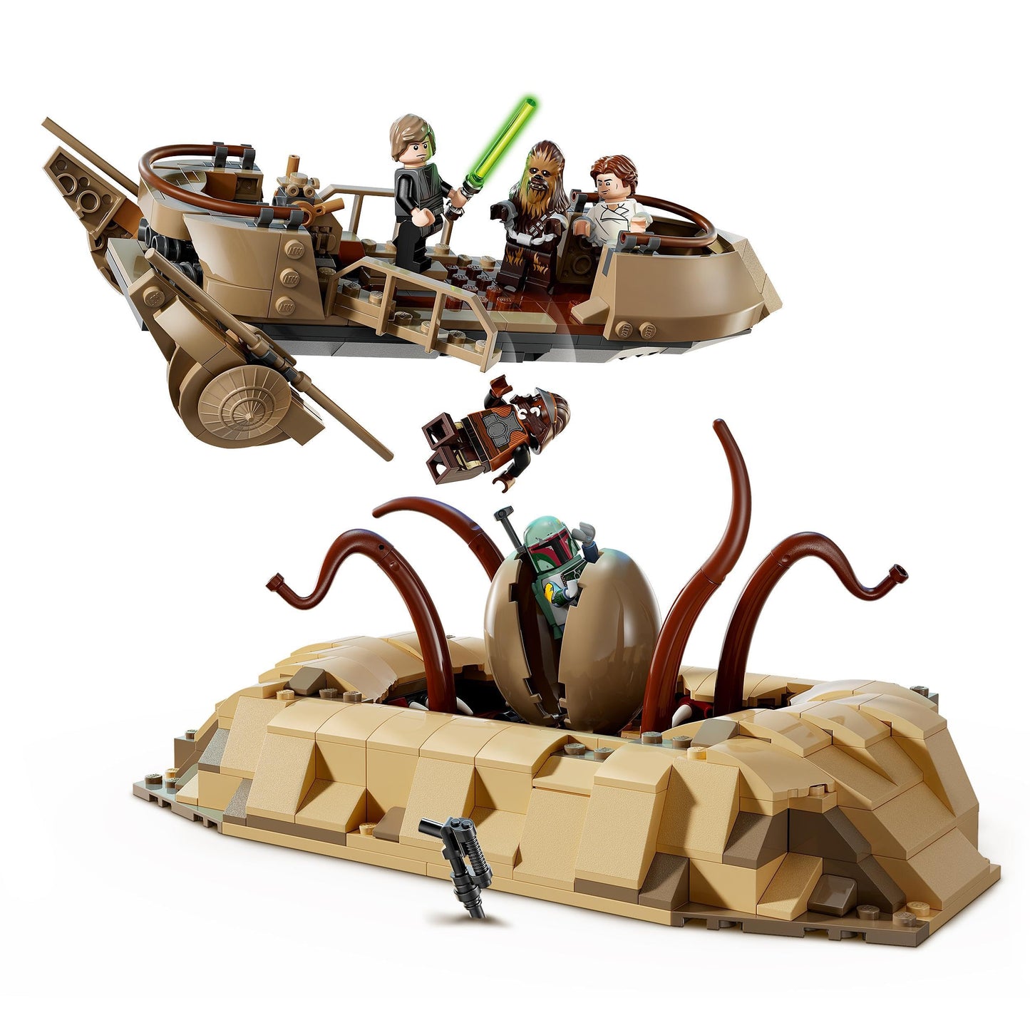 LEGO Star Wars: Return of the Jedi Desert Skiff and Sarlacc Pit, fantasy collecting and building set, construction toy, gift for boys, girls, and all fans 75396