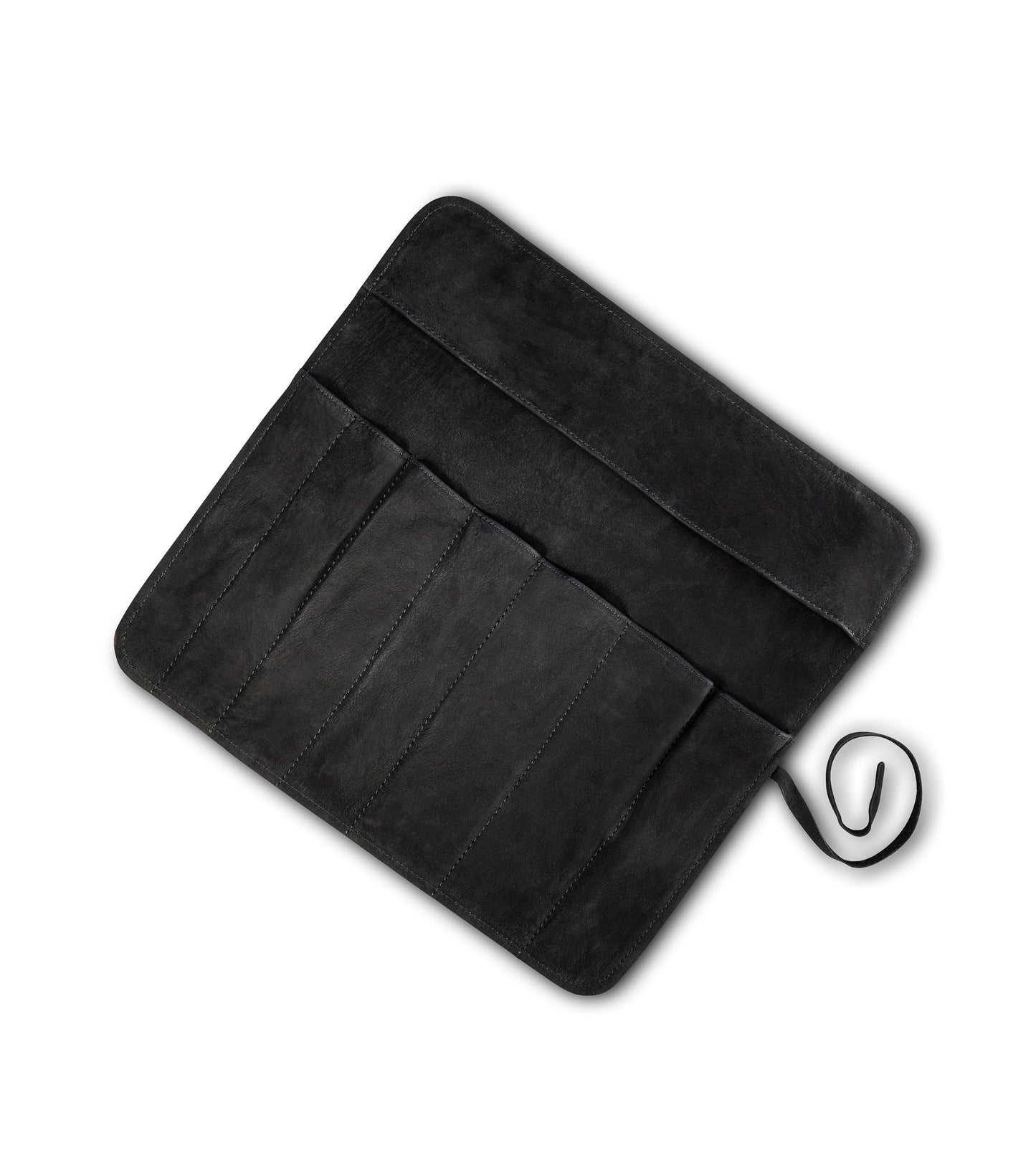 Angus Stoke Knife Bag Chef Knife - Premium Leather Chef Knife Roll large - Knife Bag Chefs - Chef Bag Noah (Black)