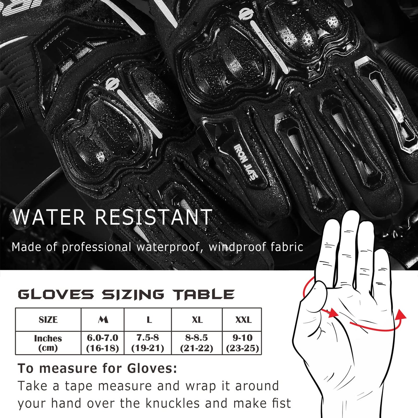 BORLENI Heated Gloves Winter 12V Winter Gloves Waterproof Windproof Warm Gloves Men Women