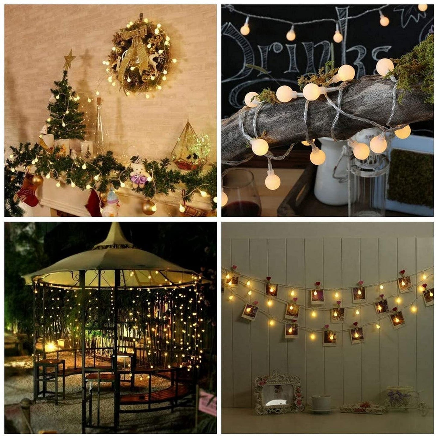 Ball String Lights, WOWDSGN 200 LEDs 20m Dimmable, plug-in party lights for indoor and outdoor, 8 light modes, energy-saving, perfect for Christmas, wedding, party, garden, warm white