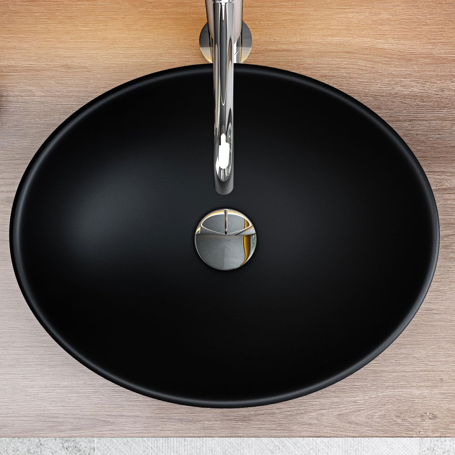 Mai & Mai countertop sink basin ceramic washbowl with nano-sealing in Matte Black Brussels205