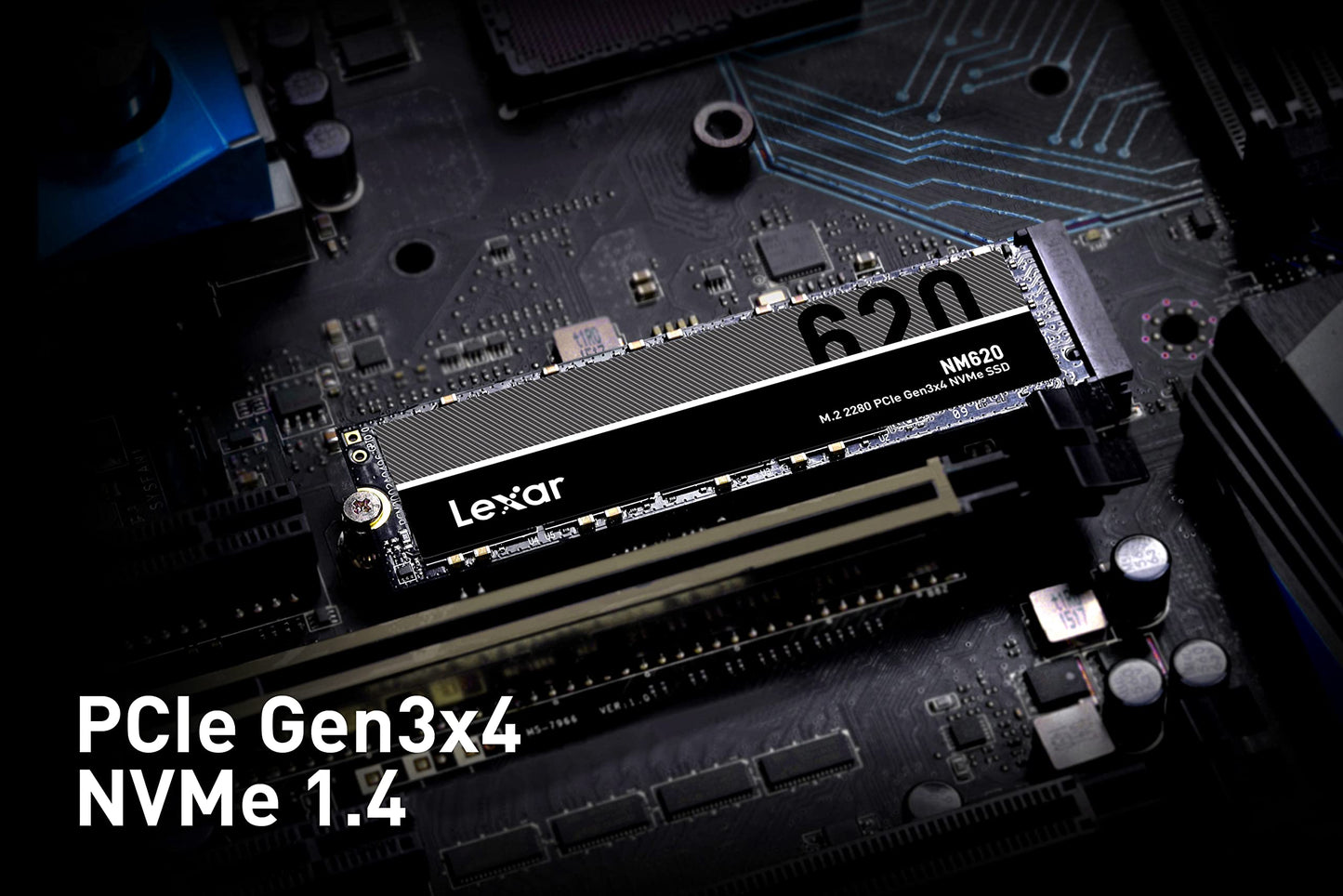Lexar SSD 512GB, M.2 2280 PCIe Gen3x4 NVMe 1.4 Internal SSD, Up to 3500MB/s Read, 2400MB/s Write, 3D NAND Flash Solid State Drive for PC enthusiasts and gamers.
