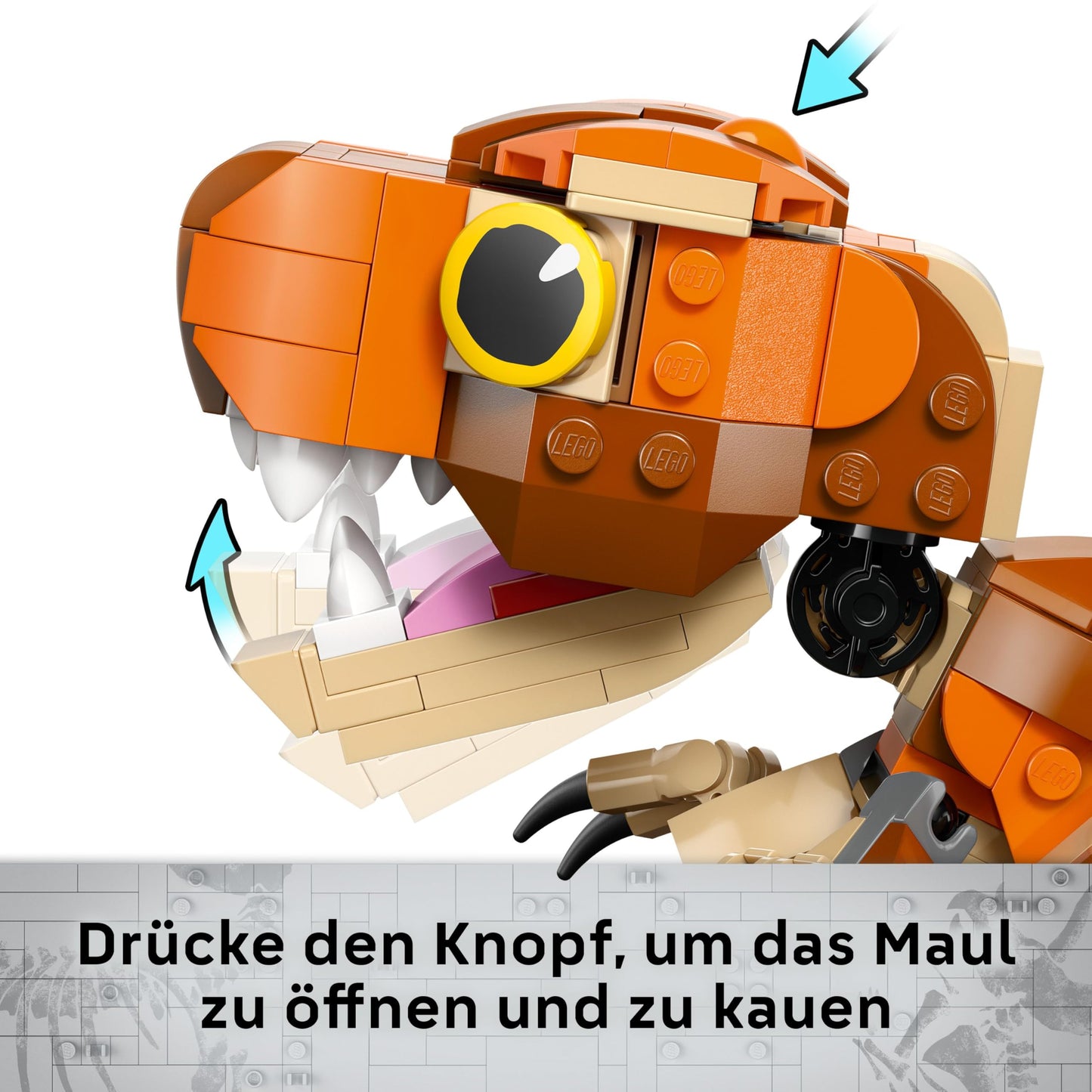 LEGO Jurassic World T.Rex: Dino build toy for boys and girls 7+, set with movable mouth, head, and tail 76967, gift for kids.