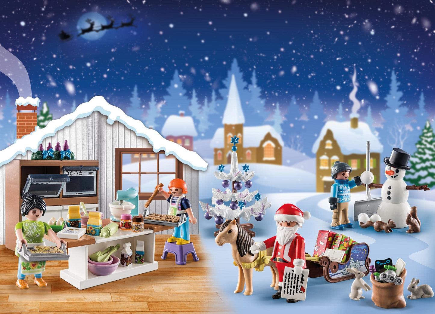 PLAYMOBIL Christmas 71088 Advent Calendar for kids: Christmas baking with cookie cutters, incl. toy bakery, toy for kids aged 4 and up.