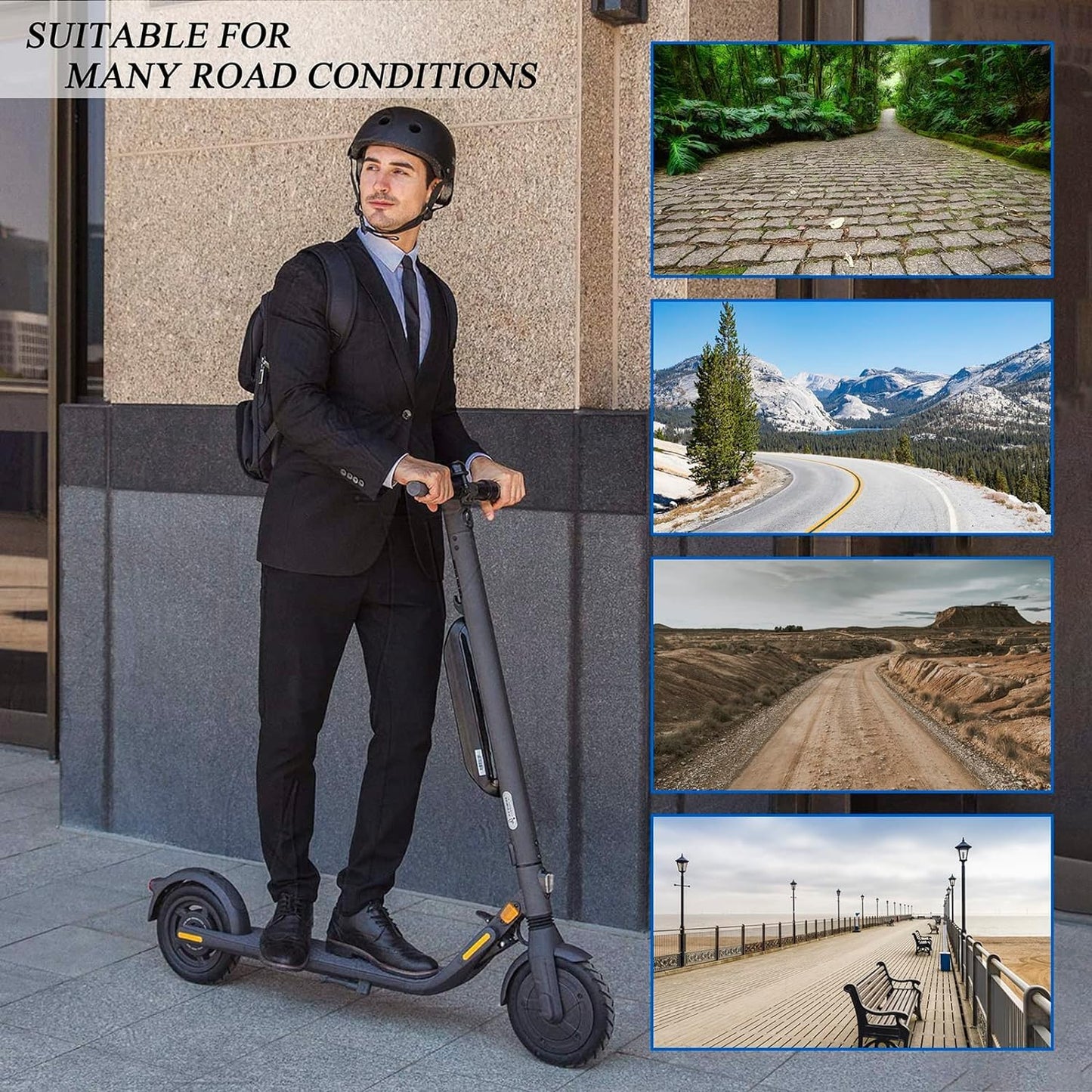 Amitor E Scooter tires with tube 8 1/2 x2, tire tube for E scooter 50/75-6.1. Wear-resistant & non-slip, 8.5 inch replacement tire+tube for Xiaomi Pro 2 M365 Pro 1S, 8 1/2 thickened replacement wheels.