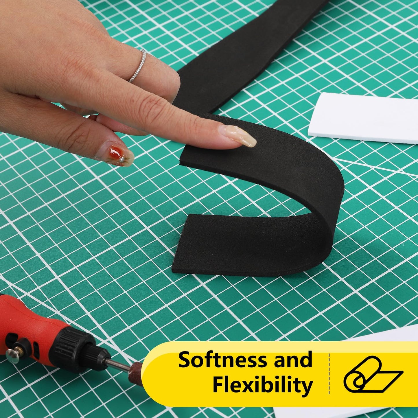 6mm black Eva foam, EVA foam for cosplay, 35.5x124.5cm with high density 86kg/m3 Eva foam sheet for arts and crafts costume DIY project (6mm black)