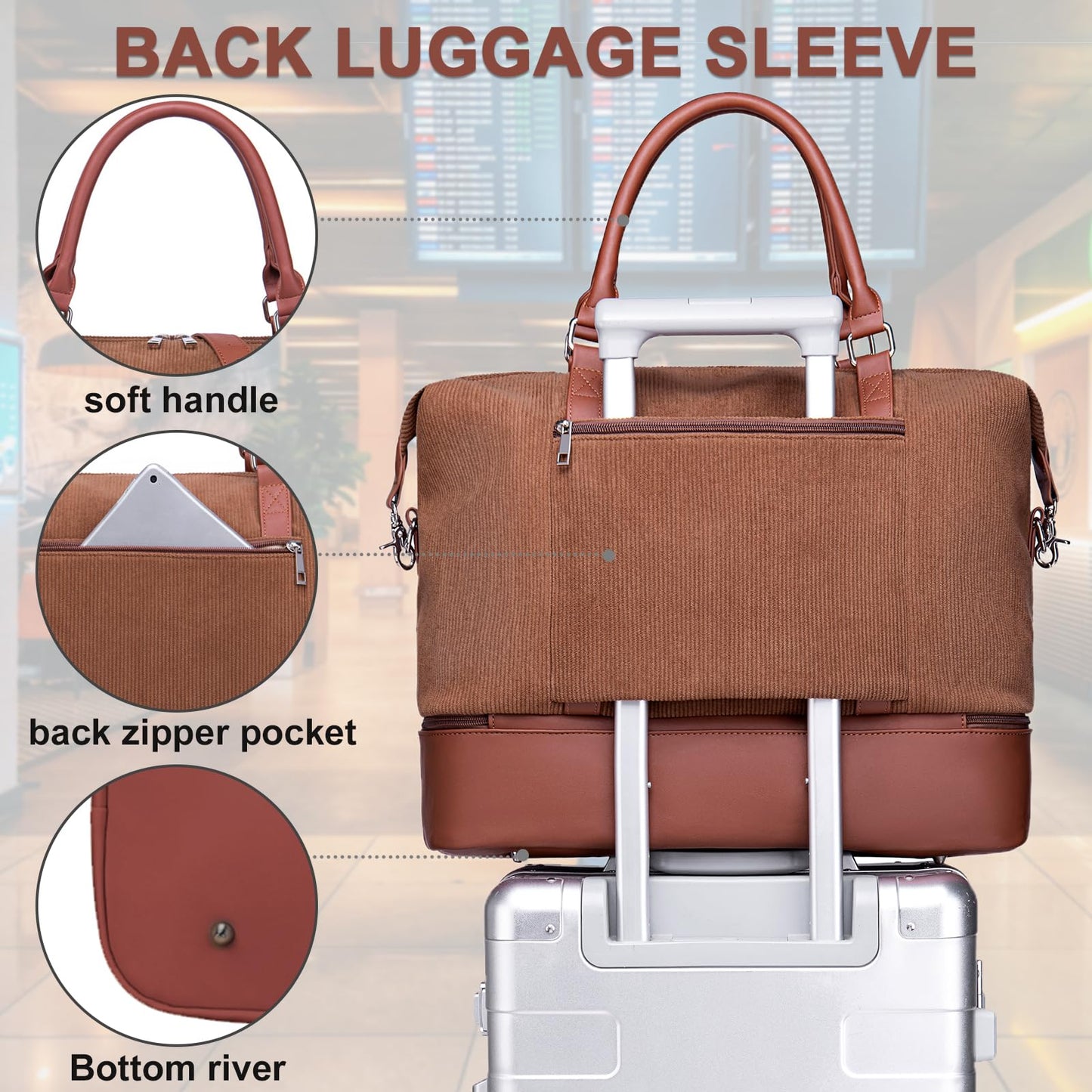 LOIDOU Women Travel Bags Weekender Bag Overnight Shoulder Duffel Carry-on Tote Bag with Luggage Sleeve Shoe Compartment perfect for travel/daily use/birthday gift