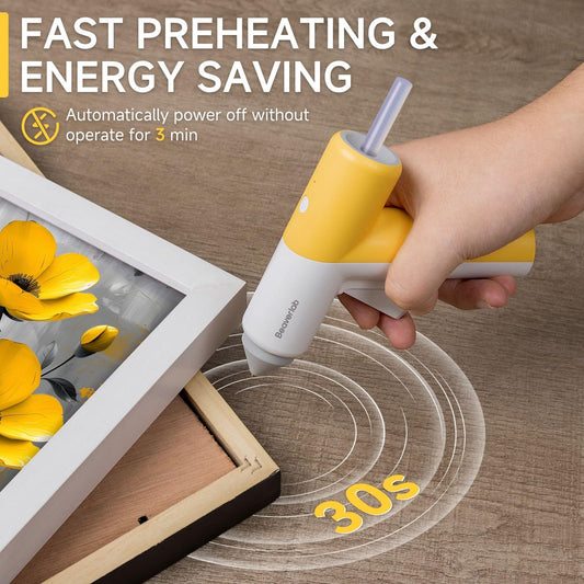 Beaverlab Cordless Hot Glue Gun 2000mAh, 30s Fast Heat Up Hot Melt Glue Gun with Type-C, 8 Glue Sticks for DIY, Crafting, Home & Office Repairs.