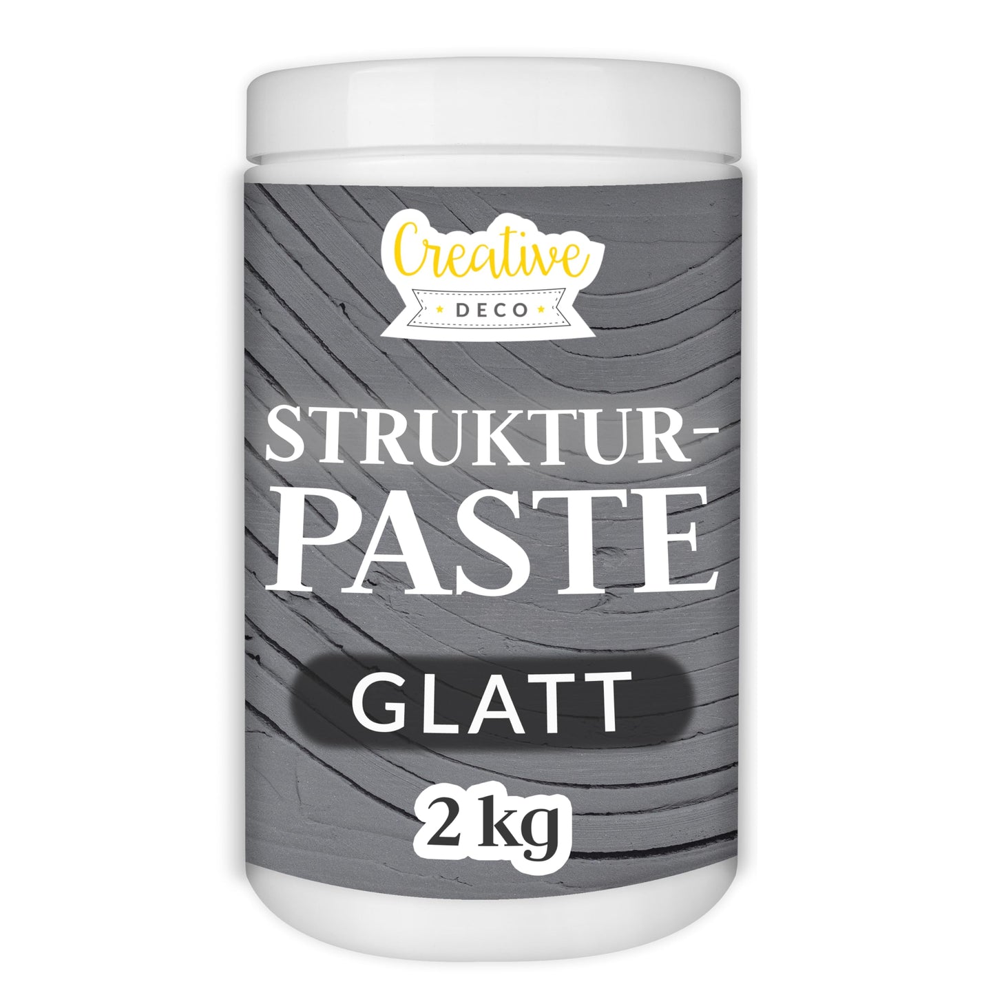 Creative Deco Structure Paste Smooth 2 kg | Dark Grey Spackle for Acrylic Painting | Modeling Paste for Art Projects, Acrylic Paint, DIY, 3D Effects, Textures | Easy to apply with palette knife