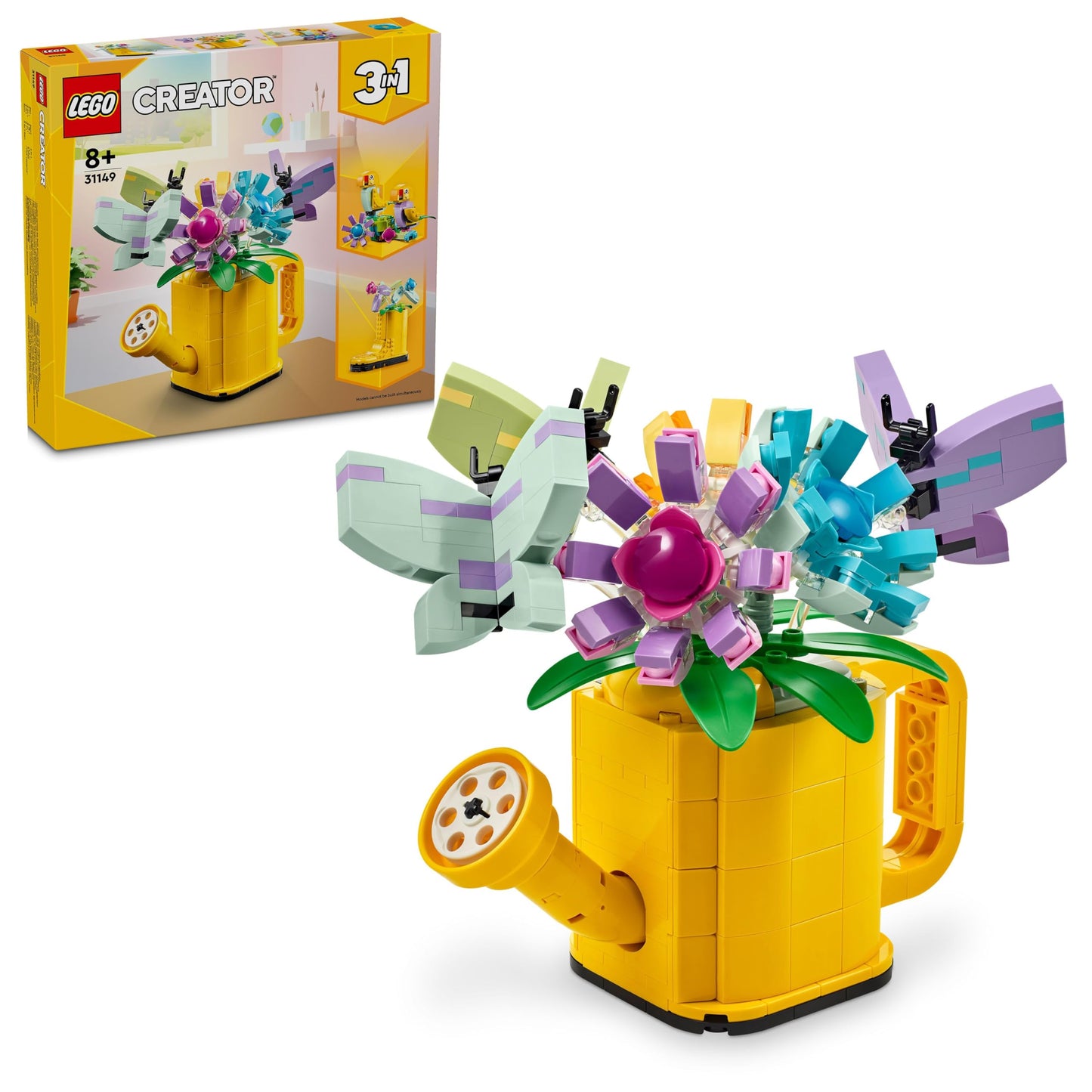 LEGO Creator 3in1 Watering Can with Flowers Set, Kids' Room Decor, Build a Watering Can & 40747 Creator Daffodils, Artificial Flower Set for Kids, Showcase this Bouquet.