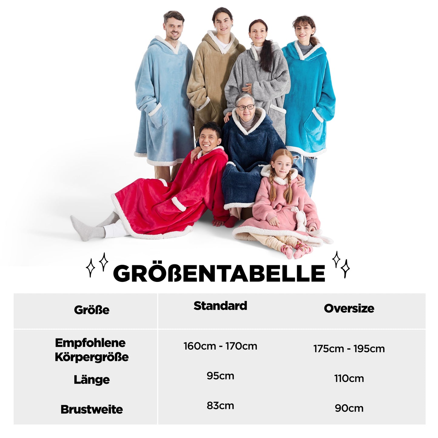 BEDSURE Hooded Blanket with Sleeves - Sherpa Sleeved Blanket Hoodie for Women, Grey, 110x90cm. Perfect gifts for women.