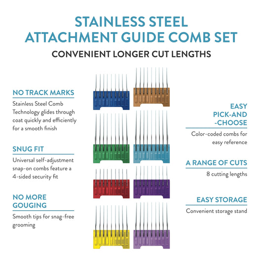 "WAHL Arco comb set, made of stainless steel"