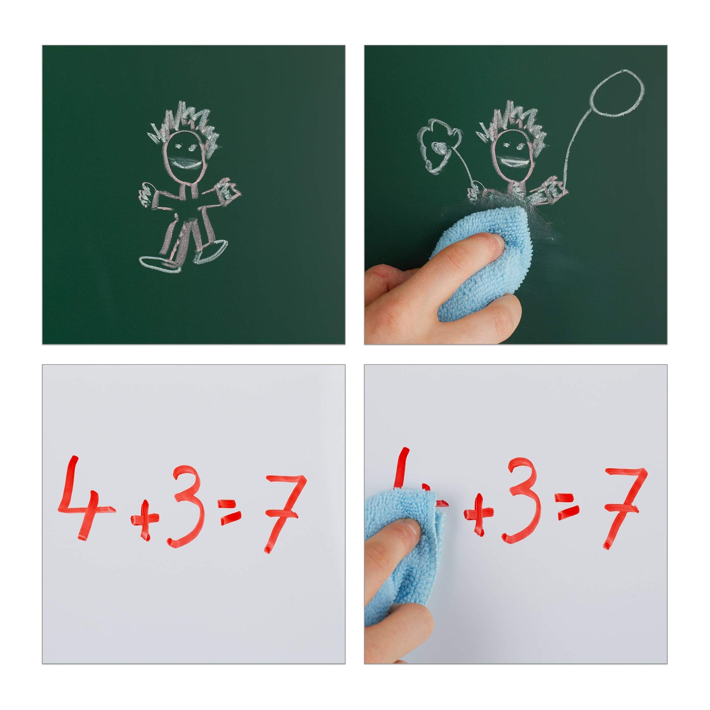 Relaxdays Kids Drawing Board, adjustable height & magnetic, Wood, Whiteboard & Chalkboard, 122-160 x 65 x 69 cm, Natural, Wood