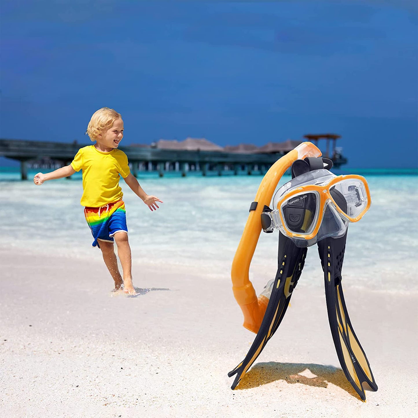 HH HHAO SPORT Snorkel Set for Kids with Fins