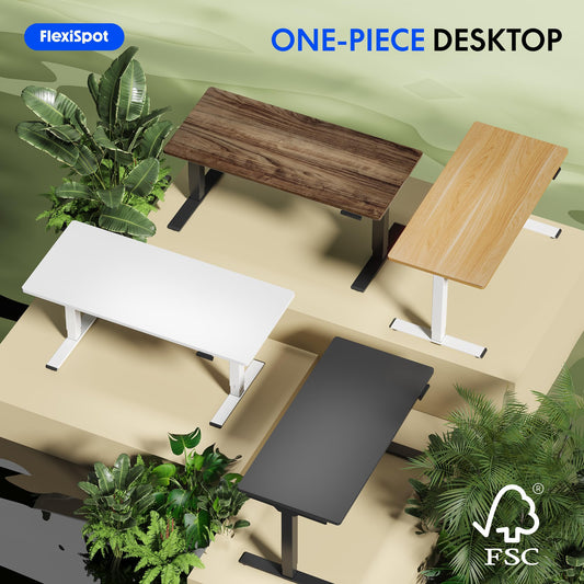 FLEXISPOT Tabletop 120x60 cm, 25 mm thick – Single-piece desktop, DIY office desk surface – Ideal for height-adjustable desks (Black)