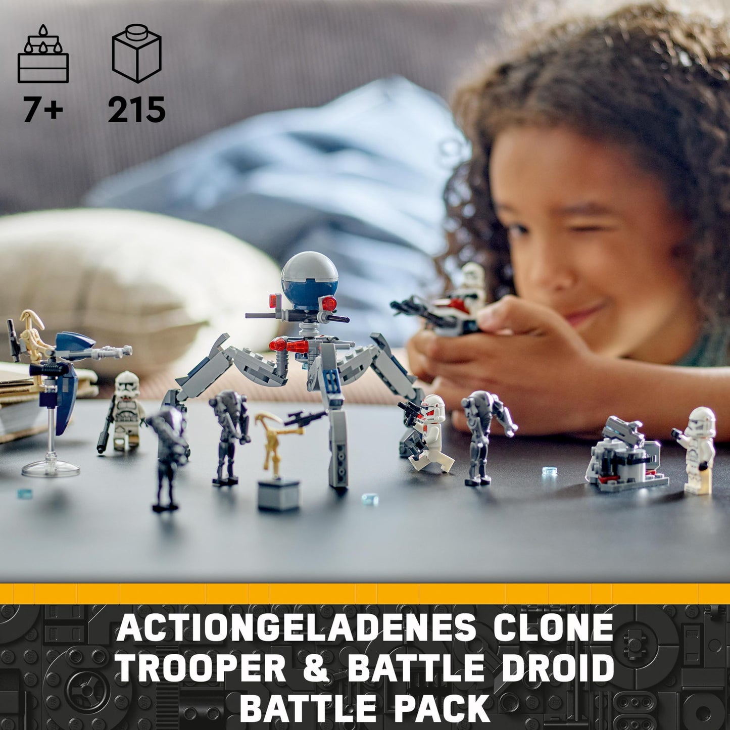 LEGO Star Wars Obi-Wan Kenobi's Jedi Starfighter, buildable toy with Tauntaun and Star Wars Clone Trooper & Battle Droid Battle Pack, kids toy with buildable Speeder Bike.
