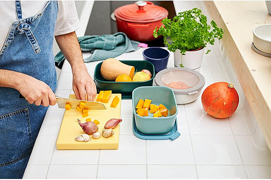 Mepal - Multibowl Cirqula Rectangular 3-piece Set - Storage containers with lids - Suitable for storage, fridge, freezer & microwave - 750, 1500 & 3000 ml - Nordic Lilac