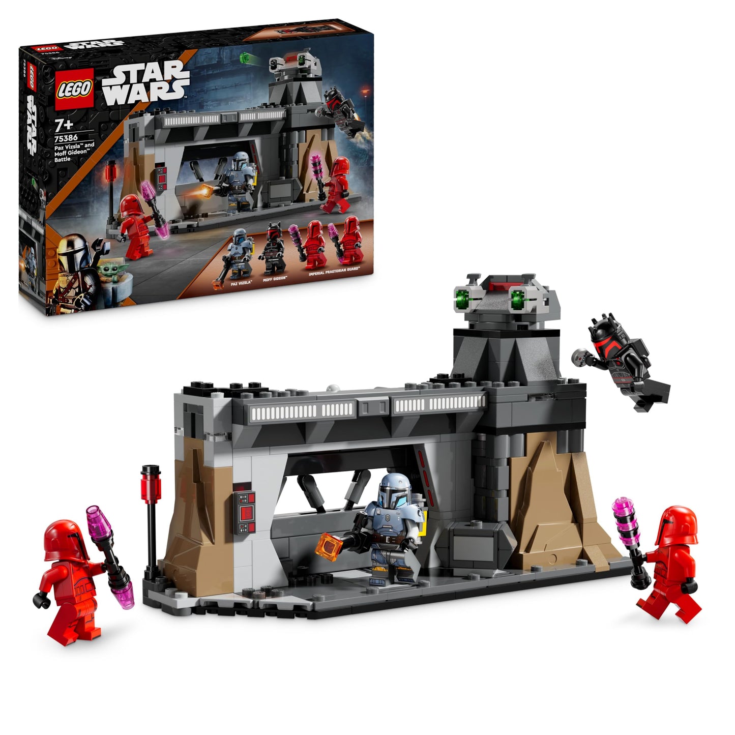 LEGO Star Wars: The Mandalorian Duel between Paz Vizsla and Moff Gideon, building toy for kids, gift idea for creative boys and girls aged 7+, Mandalorian toy 75386