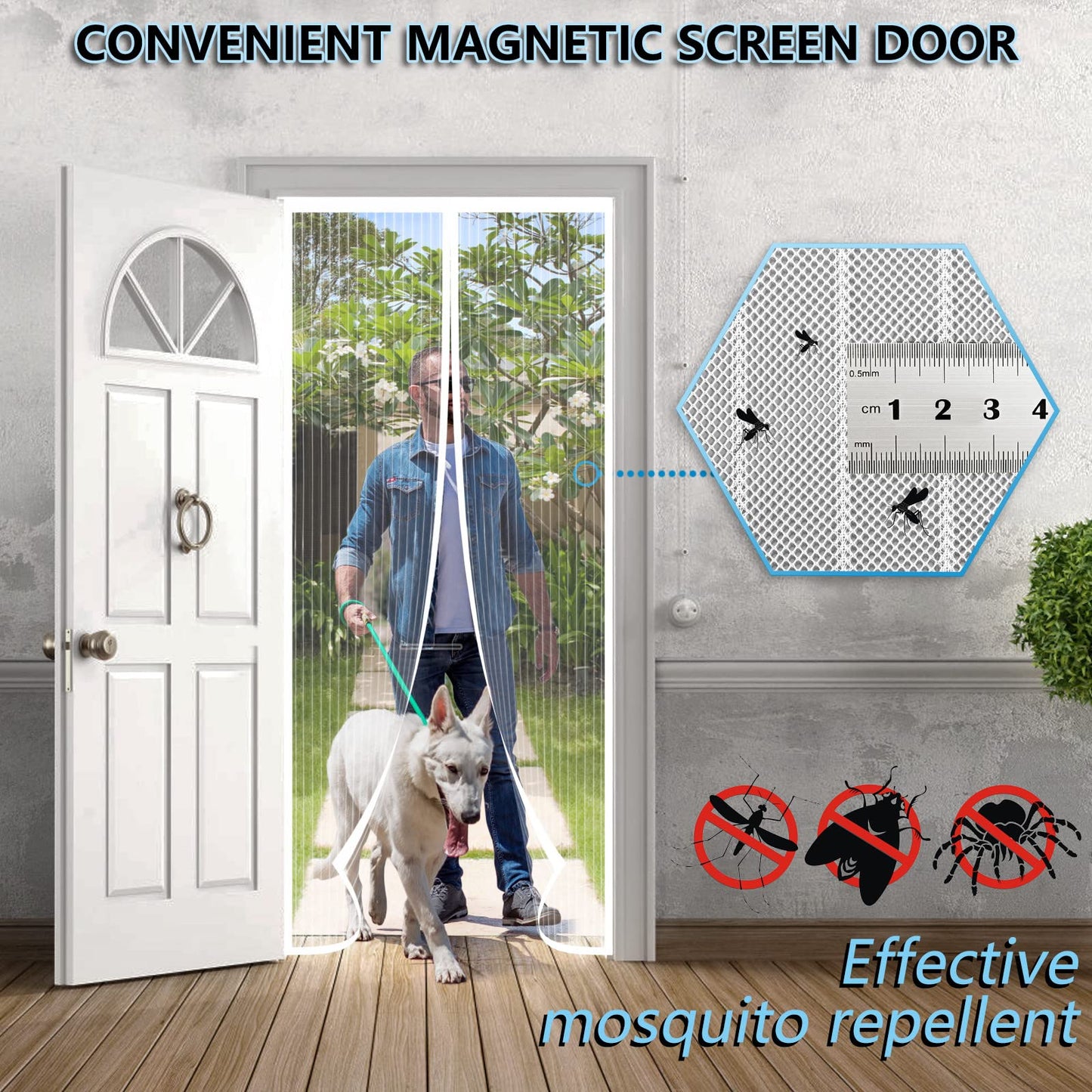 Insect screen door 180x220, SHA2WEN Insect screen door White, Enjoy the summer with your family.