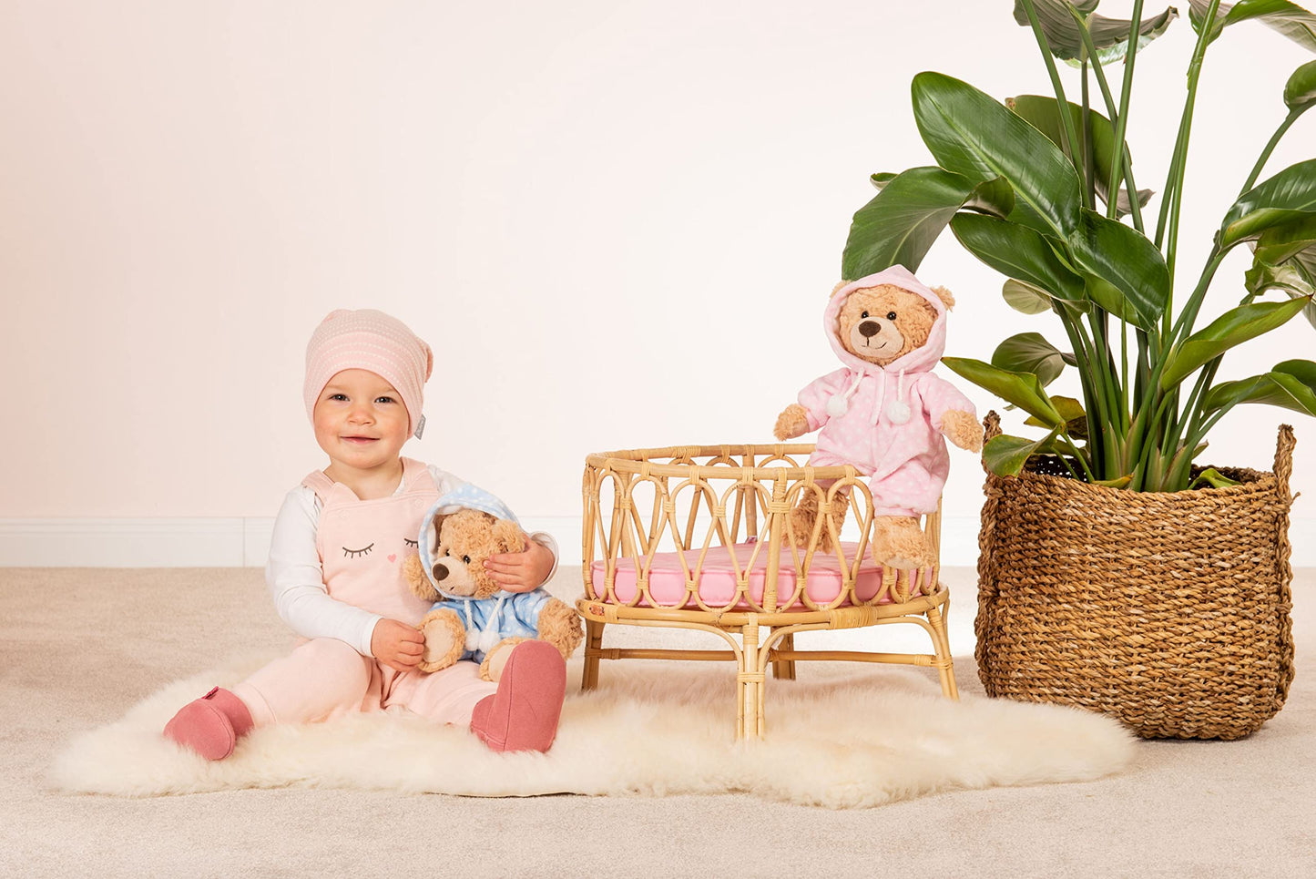 Teddy Hermann 91387 Teddy Bear Pajama Bear Blue 30 cm, Stuffed Animal, Plush Toy