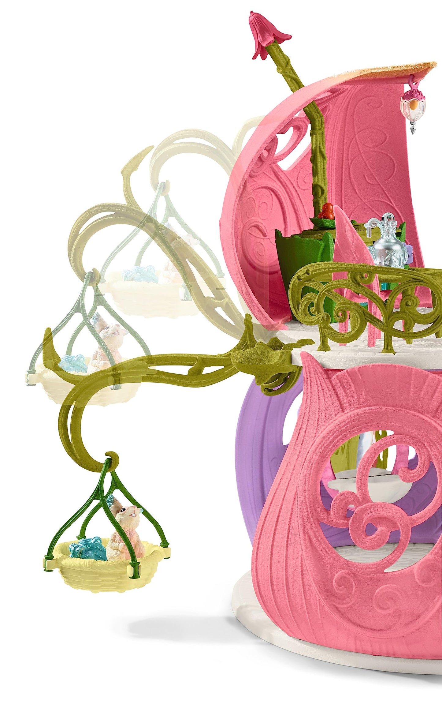 SCHLEICH BAYALA | Sparkling Flower House with unicorns, lake, and stable 42445 | Set includes elf, cloud squirrel, and accessories | great gift for girls and boys | playable figure from 5 years | 71 pieces