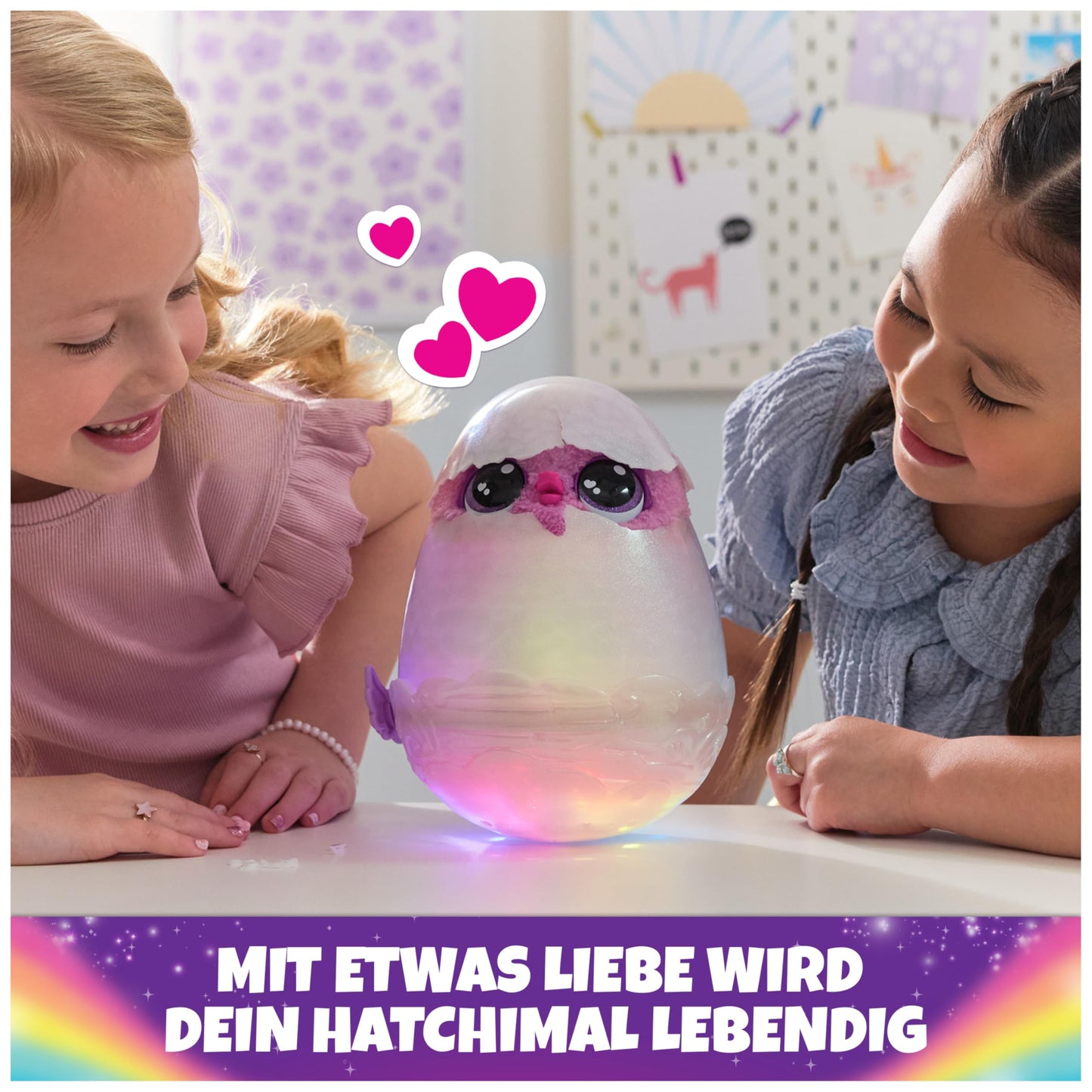 Hatchimals Alive Mystery Egg Pufficorn - magical self-hatching egg about 25 cm tall with interactive surprise plush toy, for children aged 5 and up.