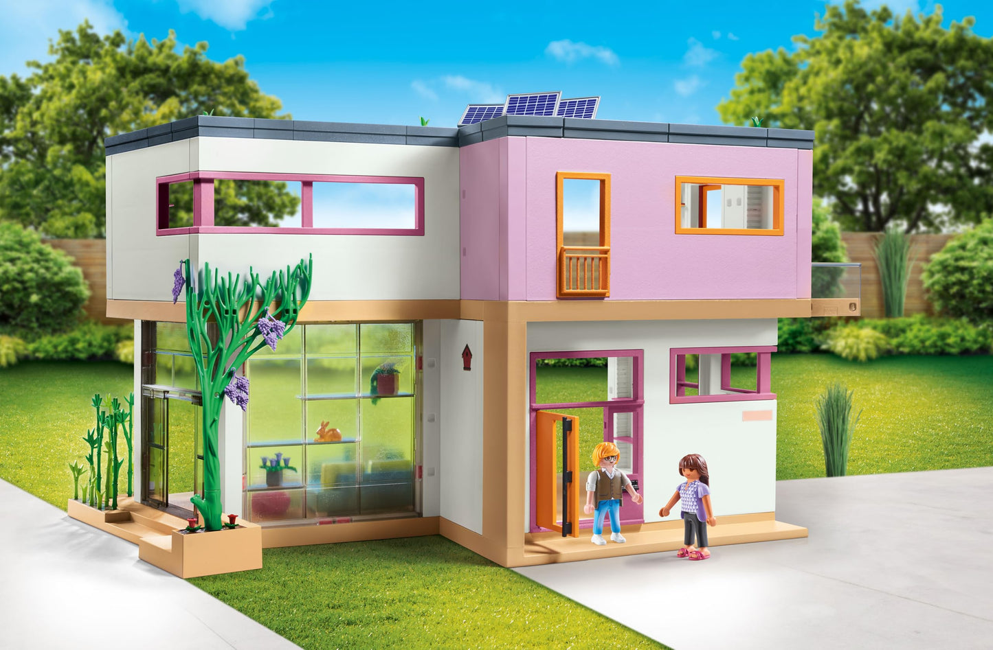 PLAYMOBIL MyLife 71607 House with Winter Garden, includes two figures and a sticker sheet, made from over 80% recycled and bio-based materials, diverse playset for kids ages 4 and up.