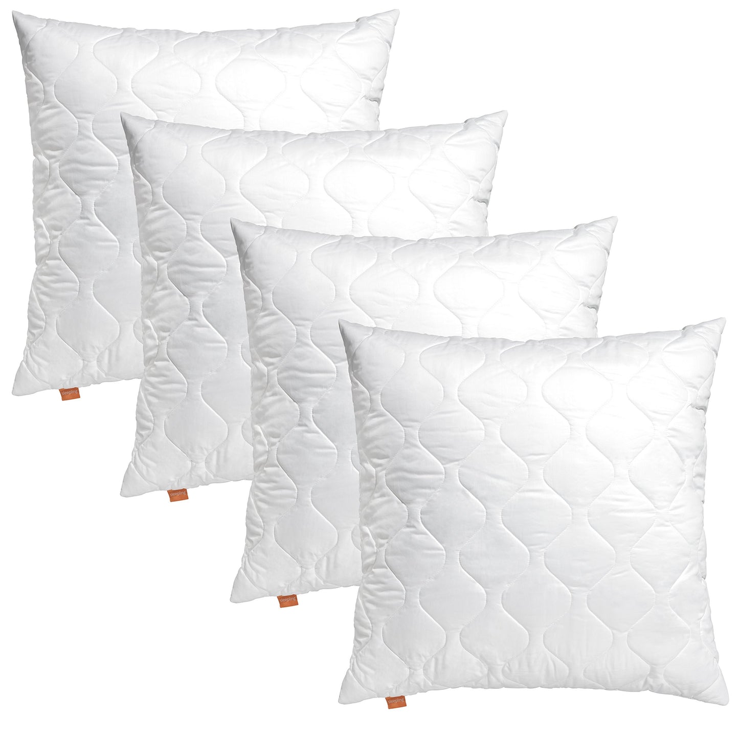 Sleeping pillow 80x80 cm set of 4, hypoallergenic, washable, Made in EU, Oeko-Tex, large bed pillow 80 x 80, cushions, pillows, 4 pieces, comfort 100.