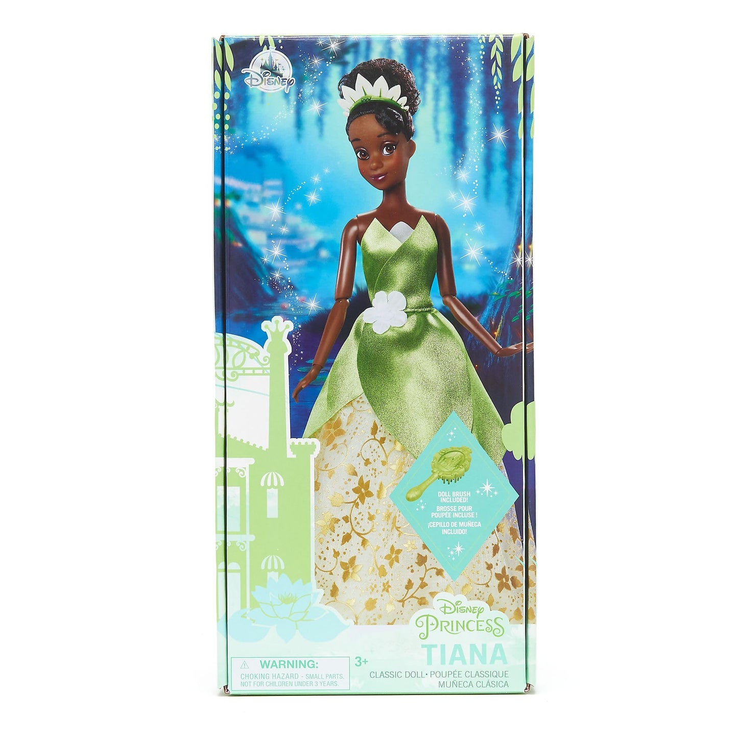 Disney Store Official - The Princess and the Frog - Tiana - Classic Doll for Kids - 29 cm / 11" - Fully poseable Disney Princess doll in elegant dress - Includes toy hairbrush - Ages 3+
