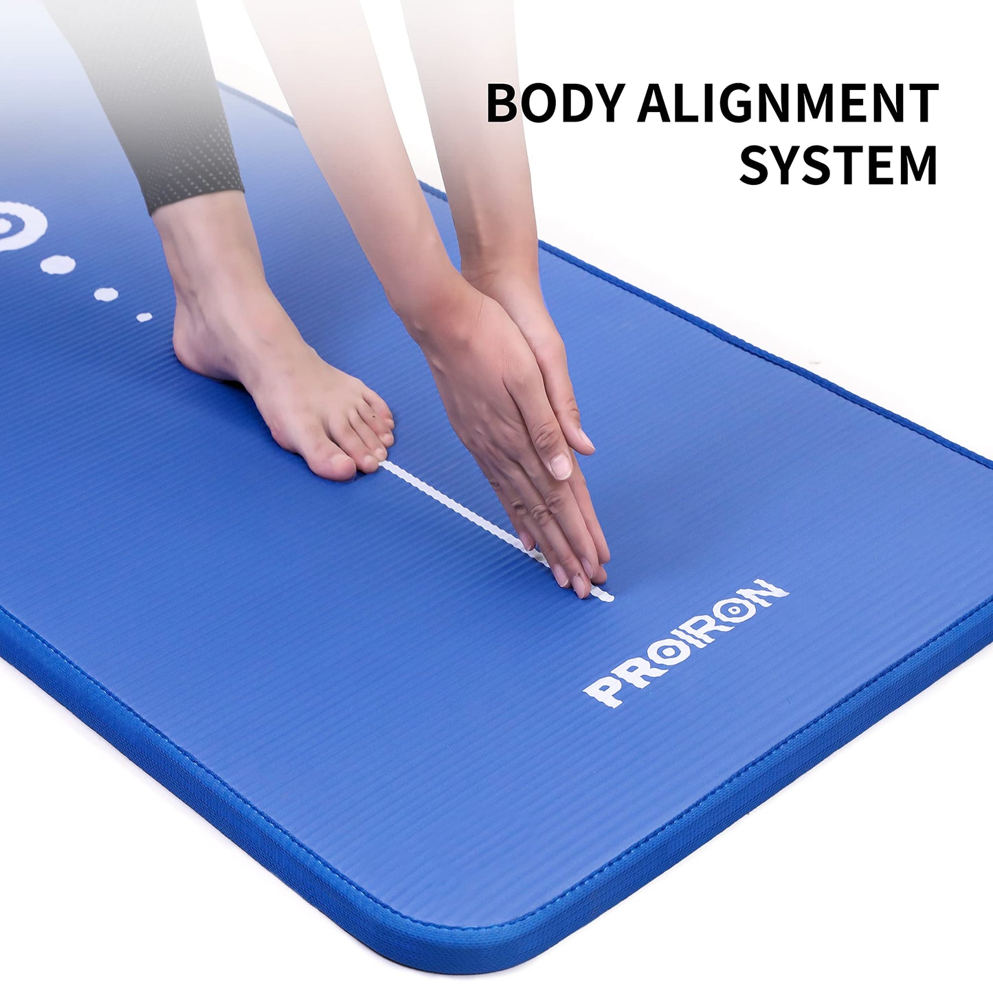 PROIRON gymnastics mat, home exercise mat with carrying strap, non-slip training mat, thick 10/15mm yoga mat and sports mat fitness mat Pilates mat for home training.