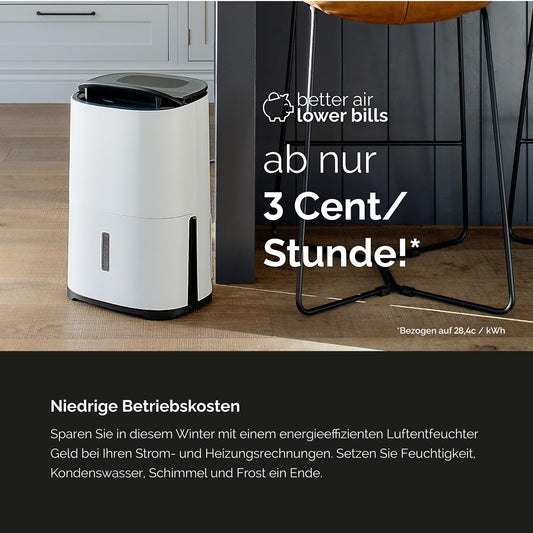 Meaco MeacoDry Arete® Two 12L dehumidifier & HEPA-H13 air purifier, Meaco-WiFi app, smart humidity mode, laundry mode, energy saving mode, quiet mode, reduces humidity, 5-year warranty.