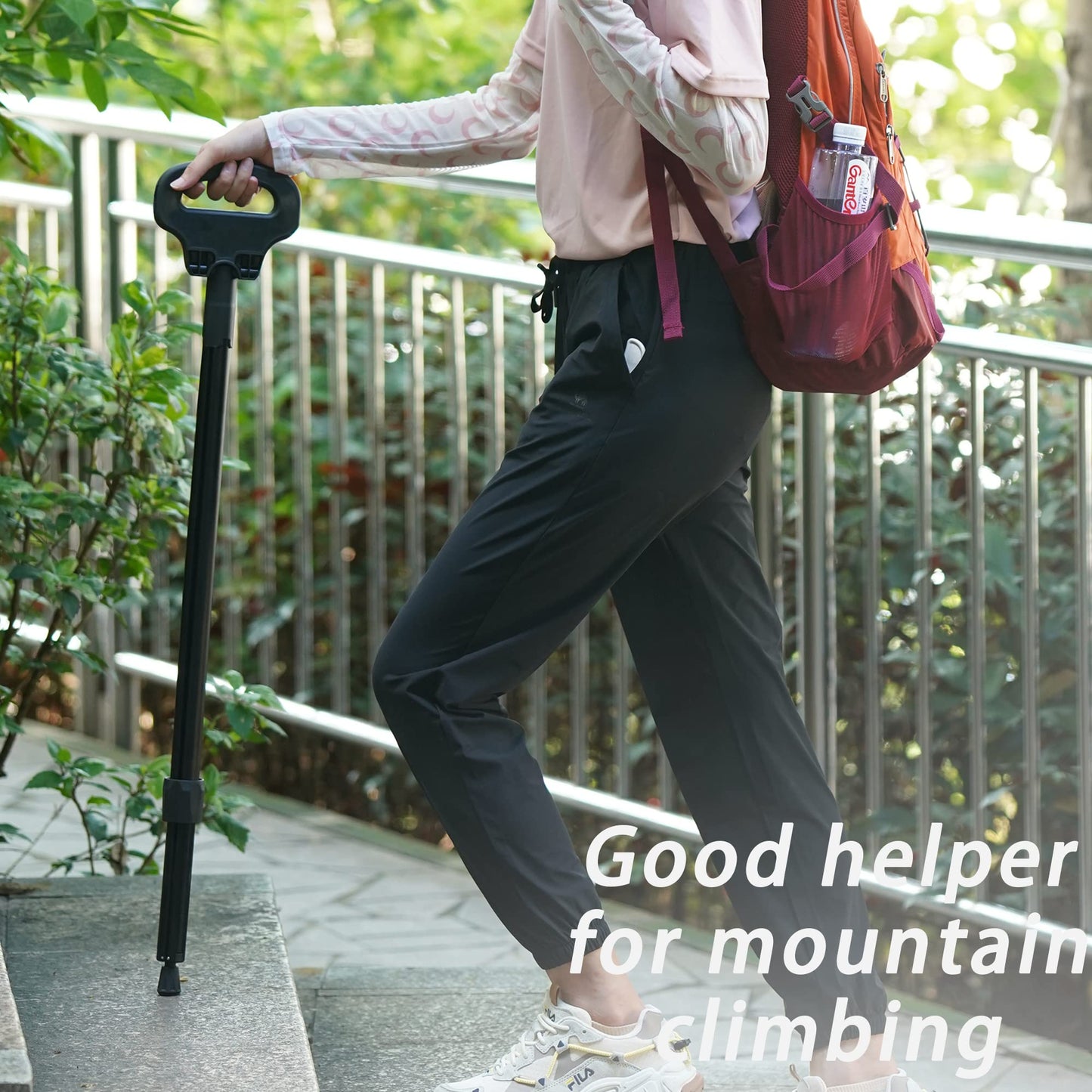 ALEVMOOM walking cane with seat, folding chair, portable, retractable, lightweight, for elderly individuals, outdoor travel.