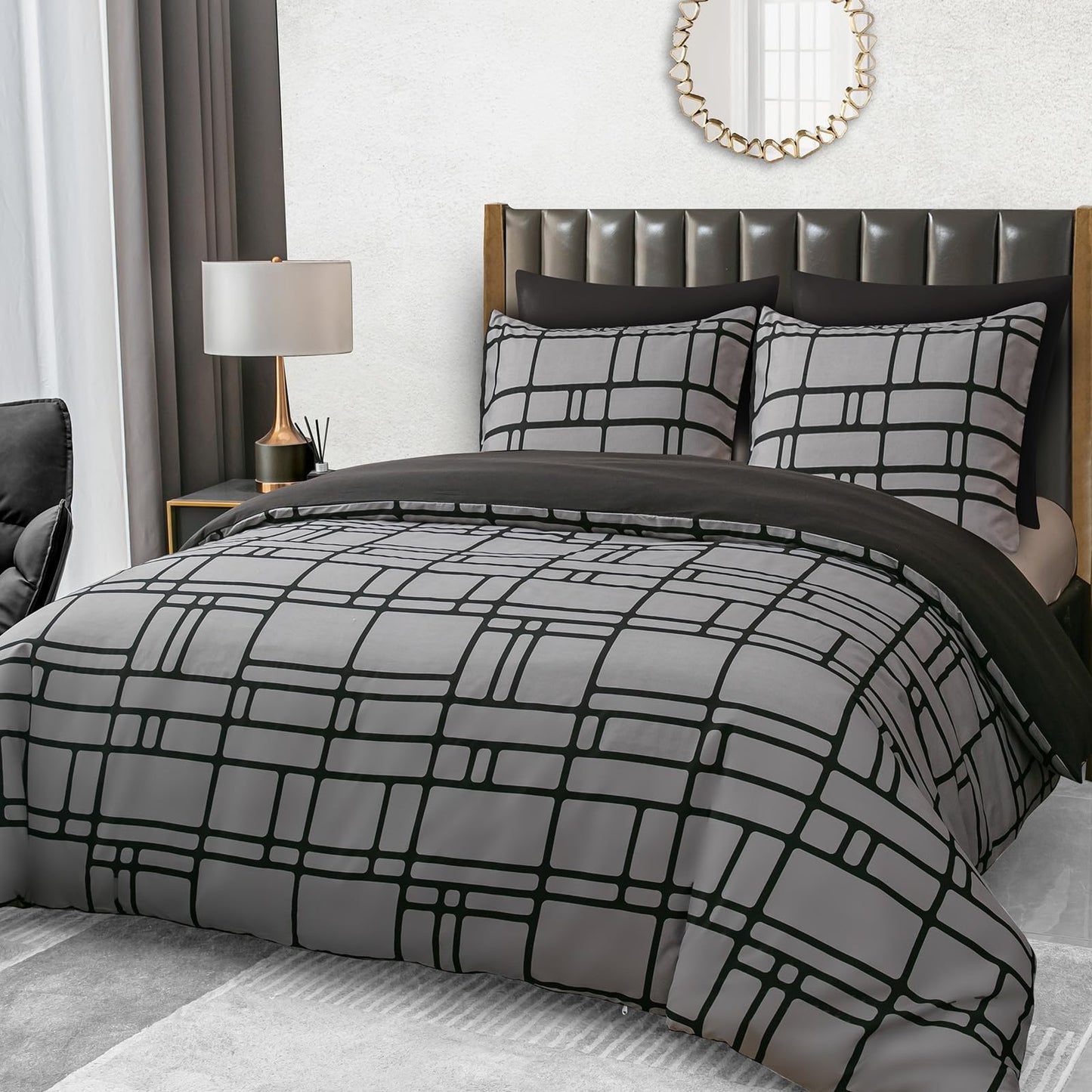 Pamposh bedding 155x220cm - Ultra-soft microfiber duvet cover 155x220cm - With pillowcase - Bedding set with zipper - Light & breathable duvet cover set