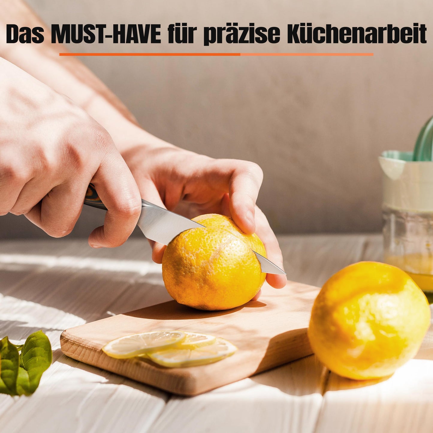 10cm vegetable knife, sharp paring knife, small kitchen knife made of high carbon German stainless steel, rust-resistant kitchen utensil, luxurious gift box included - Fiery Phoenix series