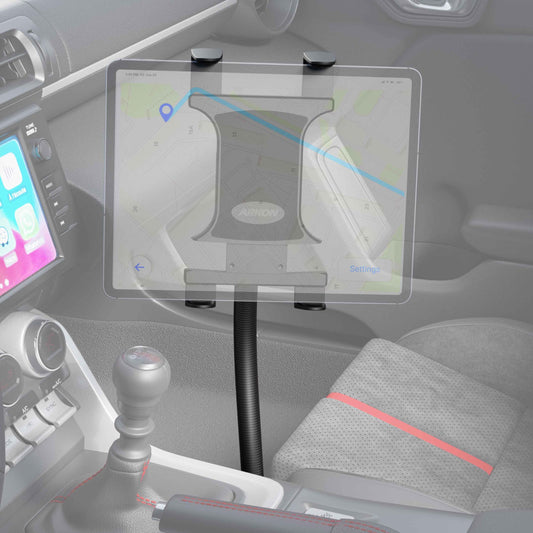 ARKON - Car seat rail or floor tablet mount with 56 cm long arm for iPad Pro, iPad Air 2, iPad Retail, Black