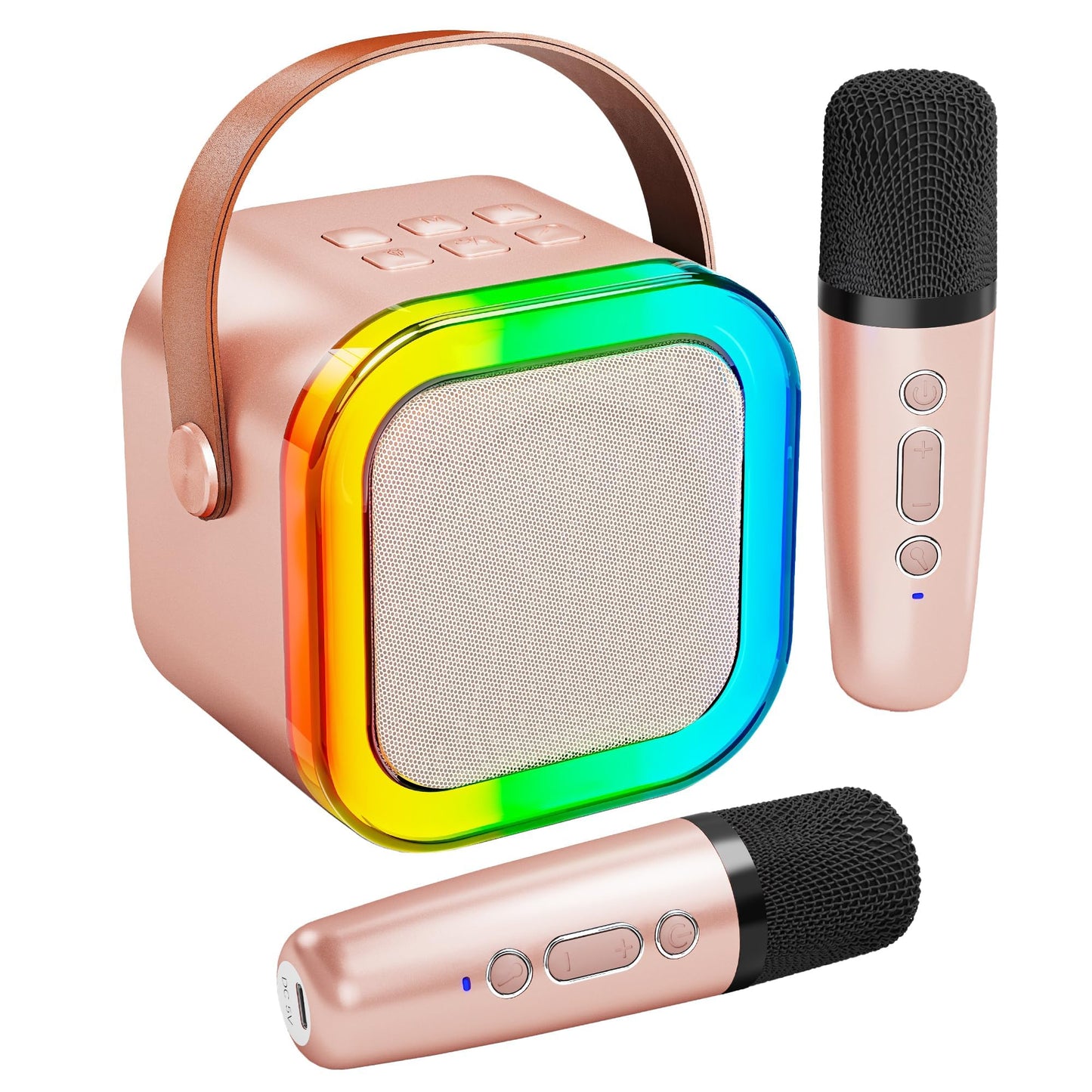 Karaoke machine with 2 karaoke microphones music instrument accessory: Wowstar karaoke system with 2 microphones - Mini karaoke machine - Speaker karaoke box set - Gifts for girls