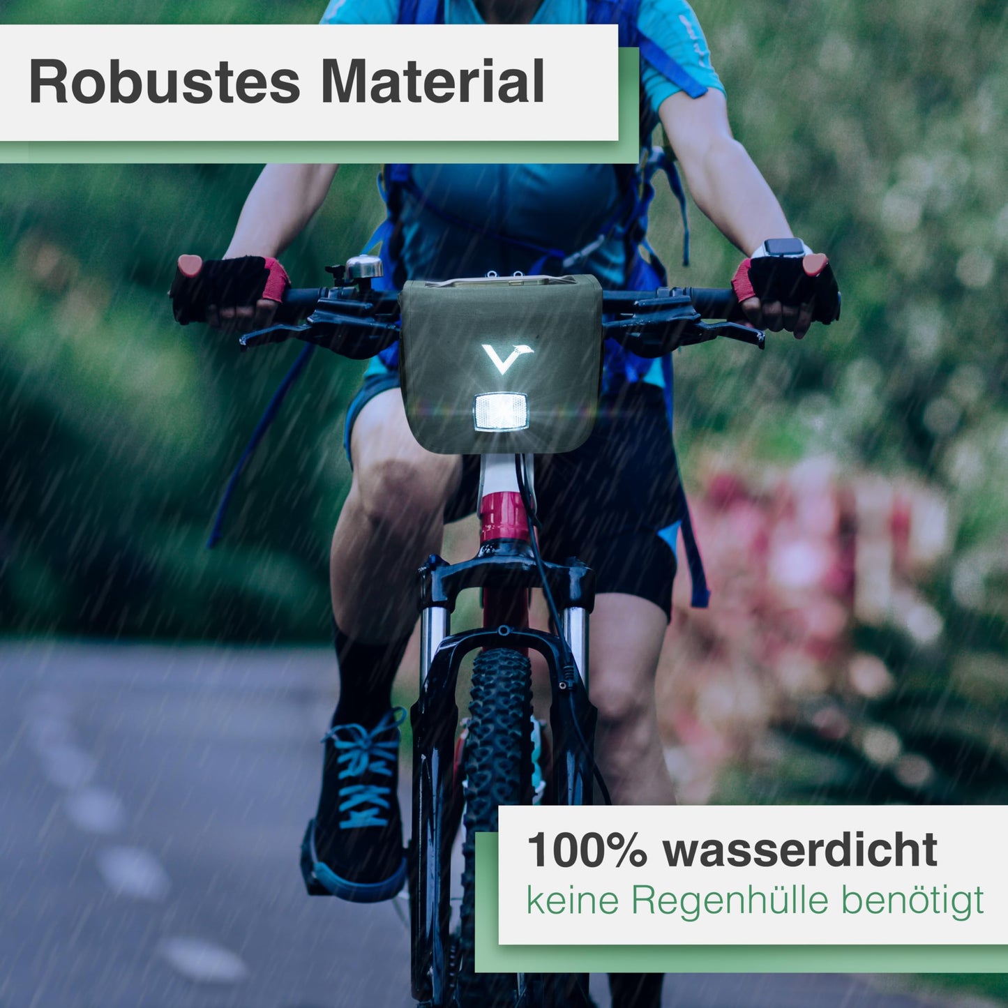 Valkental® x KLICKfix® - waterproof handlebar bag | 7L volume | Sturdy bike handlebar bag with magnetic closure | Includes phone pocket | Bike handlebar bag | E-bike handlebar bag | Compatible with KLICKfix