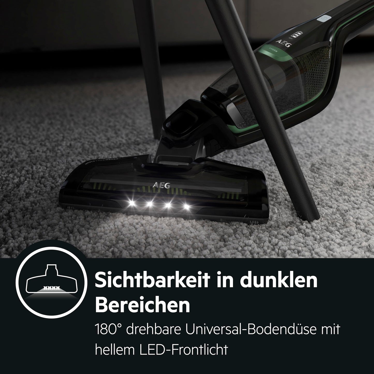 AEG Series 3000 Ergorapido CX7-2-45MÖ 2-in-1 cordless vacuum cleaner, made from 50% recycled materials, bagless, up to 45 mins runtime, freestanding, maneuverable, brush cleaning function, LED, 0.5L, black