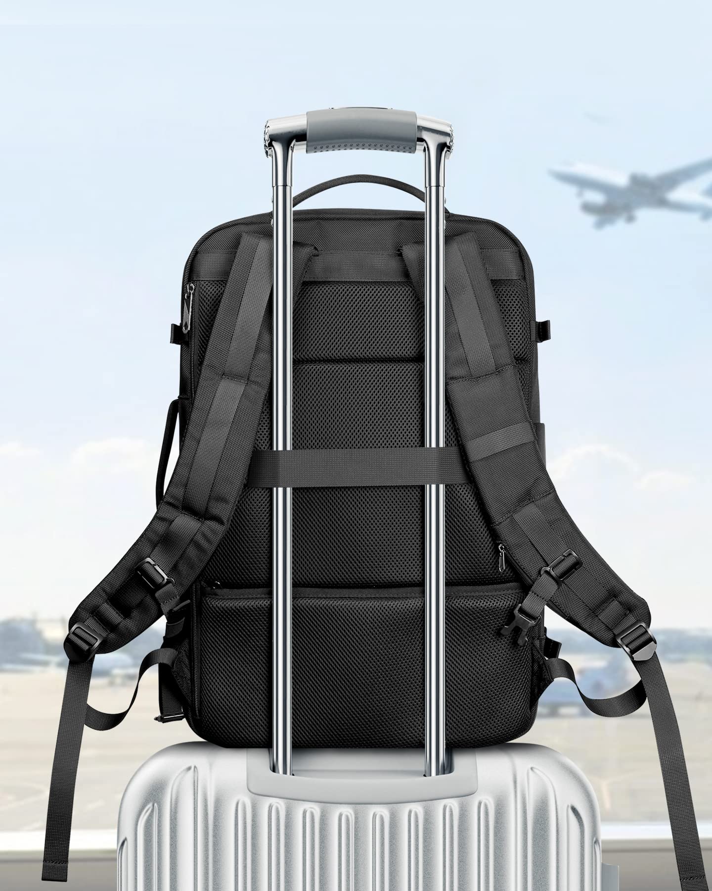 Inateck 42L super large carry-on travel backpack airplane laptop backpack for 15.6 inch notebooks, flight approved cabin backpack for weekend trips.